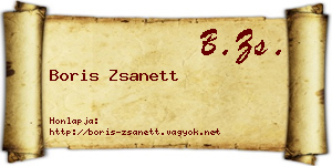 Boris Zsanett névjegykártya